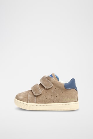 Baskets en cuir Kiner - Taupe et bleu cobalt