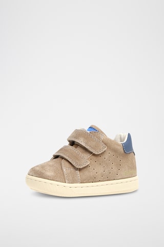 Baskets en cuir Kiner - Taupe et bleu cobalt