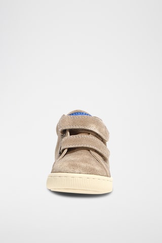 Baskets en cuir Kiner - Taupe et bleu cobalt