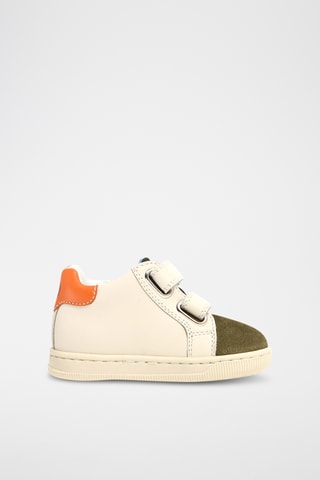 Baskets en cuir Kiner - Kaki et écru