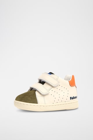 Baskets en cuir Kiner - Kaki et écru