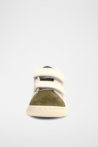 Baskets en cuir Kiner - Kaki et écru