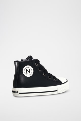 Baskets montantes en cuir de veau Ylfas - Noir