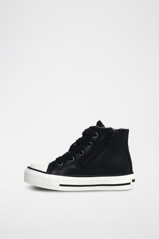 Baskets montantes en cuir de veau Ylfas - Noir