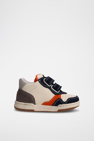 Baskets en cuir Klip - Bleu marine et écru