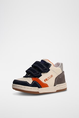 Baskets en cuir Klip - Bleu marine et écru
