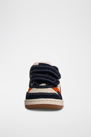 Baskets en cuir Klip - Bleu marine et écru