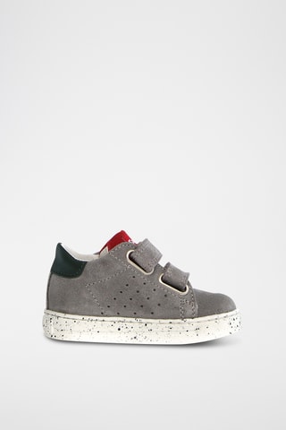 Baskets en cuir de veau Salazar - Gris et rouge