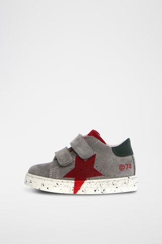 Baskets en cuir de veau Salazar - Gris et rouge