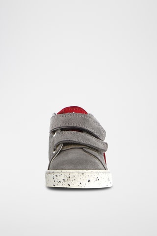 Baskets en cuir de veau Salazar - Gris et rouge