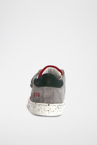Baskets en cuir de veau Salazar - Gris et rouge