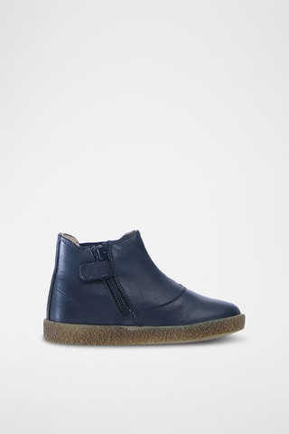 Bottines en cuir nappa Calvin - Bleu nuit
