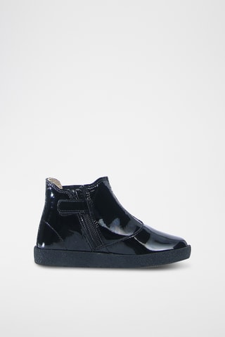Bottines en cuir verni Calvin - Noir