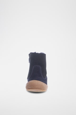 Bottines fourrées en cuir de mouton nubuck New Cotton - Bleu marine