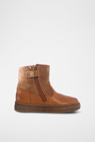 Bottines fourrées en cuir nappa Alpina - Camel