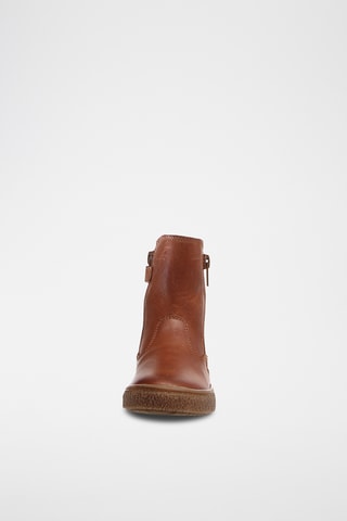 Bottines fourrées en cuir de veau Tunderie - Marron