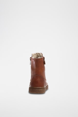 Bottines fourrées en cuir de veau Tunderie - Marron