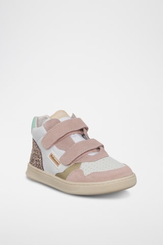 Baskets en cuir Klip - Rose poudré et blanc