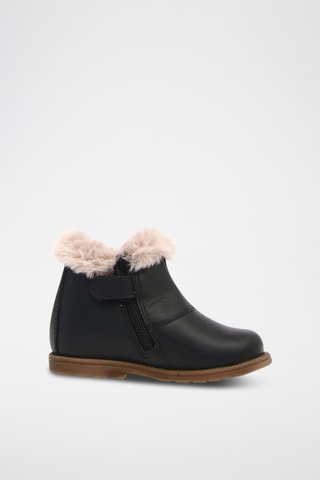 Bottines fourrées en cuir nappa Winter - Noir