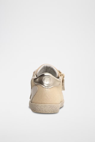 Baskets en cuir Morgy - Beige et argenté