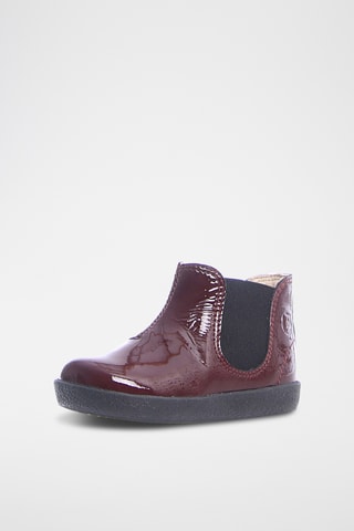 Bottines en cuir verni Calvin - Bordeaux
