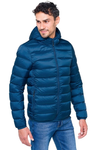 Gewatteerde Jas met Capuchon Glacier Blauw