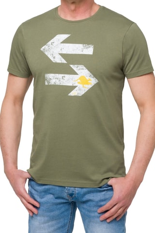 Regular T-shirt Direction - Kaki en Wit