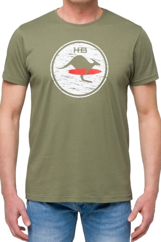 Regular T-shirt Venice - Kaki en Wit