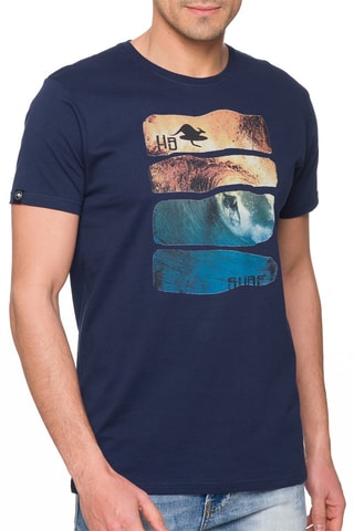 T-shirt Waves Marineblauw