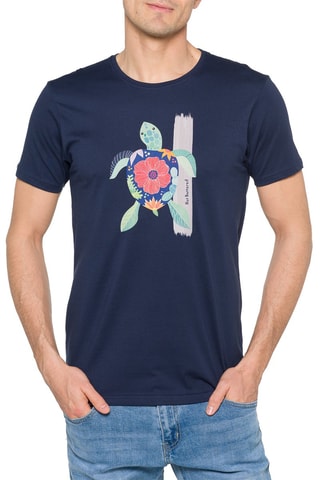 T-shirt Regular Rebel Marineblauw