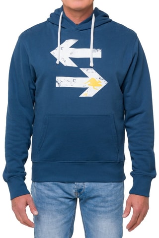 Regular Sweater met Capuchon Direction - Blauw en Wit
