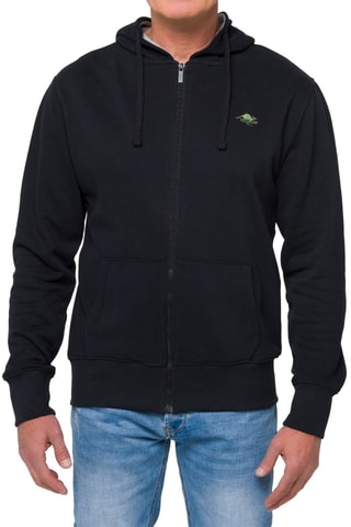 Regular Sweater met Capuchon Kangaroo - Zwart en Kaki
