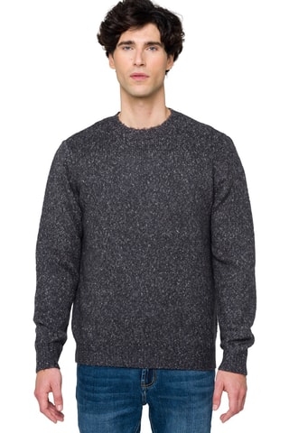 Wollen en Mohair Trui Alaska - Gemêleerd Zwart