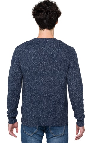 Wollen en Mohair Trui Alaska - Gemêleerd Marineblauw
