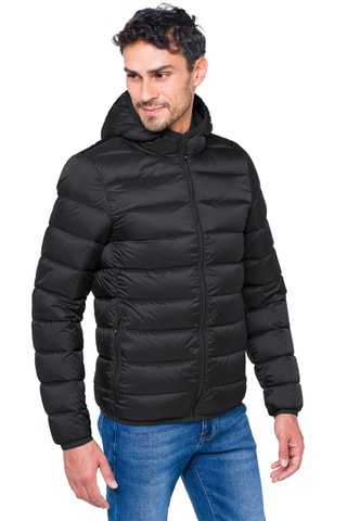 Gewatteerde Jas Regular met Capuchon Glacier - Zwart