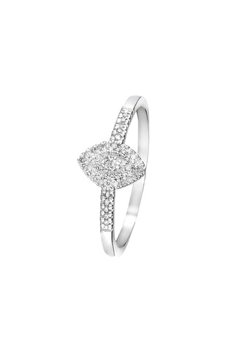 Solitaire Sansa - Or blanc et diamants