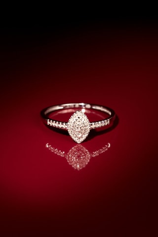 Solitaire Sansa - Or blanc et diamants