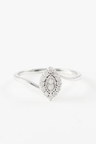 Bague Vénus - 
Or blanc et diamants