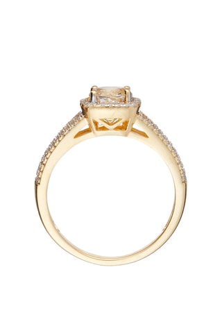 Solitaire Serem Or jaune, diamants et topaze