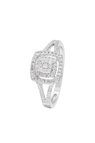 Solitaire Rosie - Or blanc et diamants