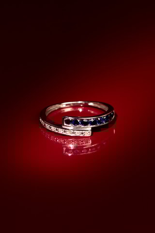 Bague Lanis - Or blanc, saphirs et diamants