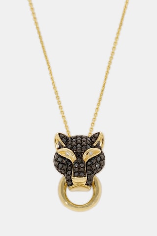 Pendentif Panthère mystérieuse - Or jaune et diamants 