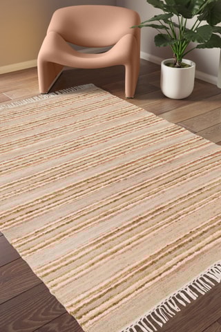 Tapis en laine Nina - Beige et rose