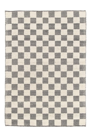 Tapis en laine Polka - Noir et crème