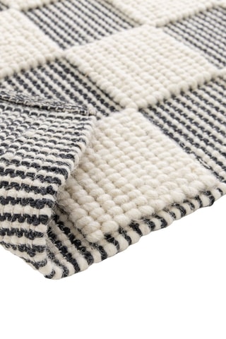 Tapis en laine Polka - Noir et crème