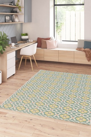 Tapis Celestia - Bleu et jaune