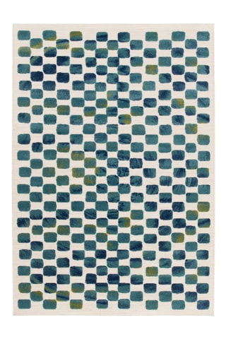 Tapis Mambo - Ecru et bleu
