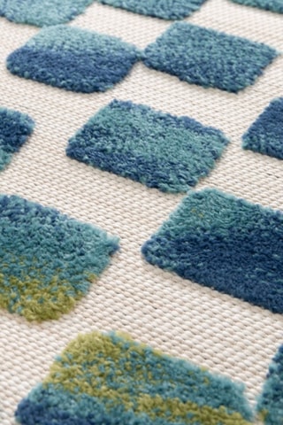 Tapis Mambo - Ecru et bleu