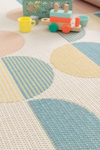Tapis Star - Beige et bleu