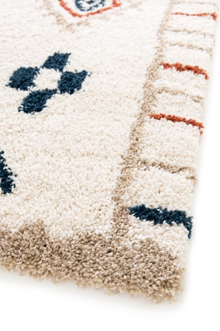 Tapis Tibet - Ecru et bleu foncé